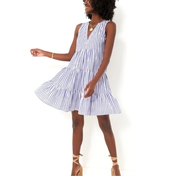 Pomander Place Dresses & Skirts - Tuckernuck Pomander Place Kenzo Blue & White Striped Cotton Poplin Sun Dress